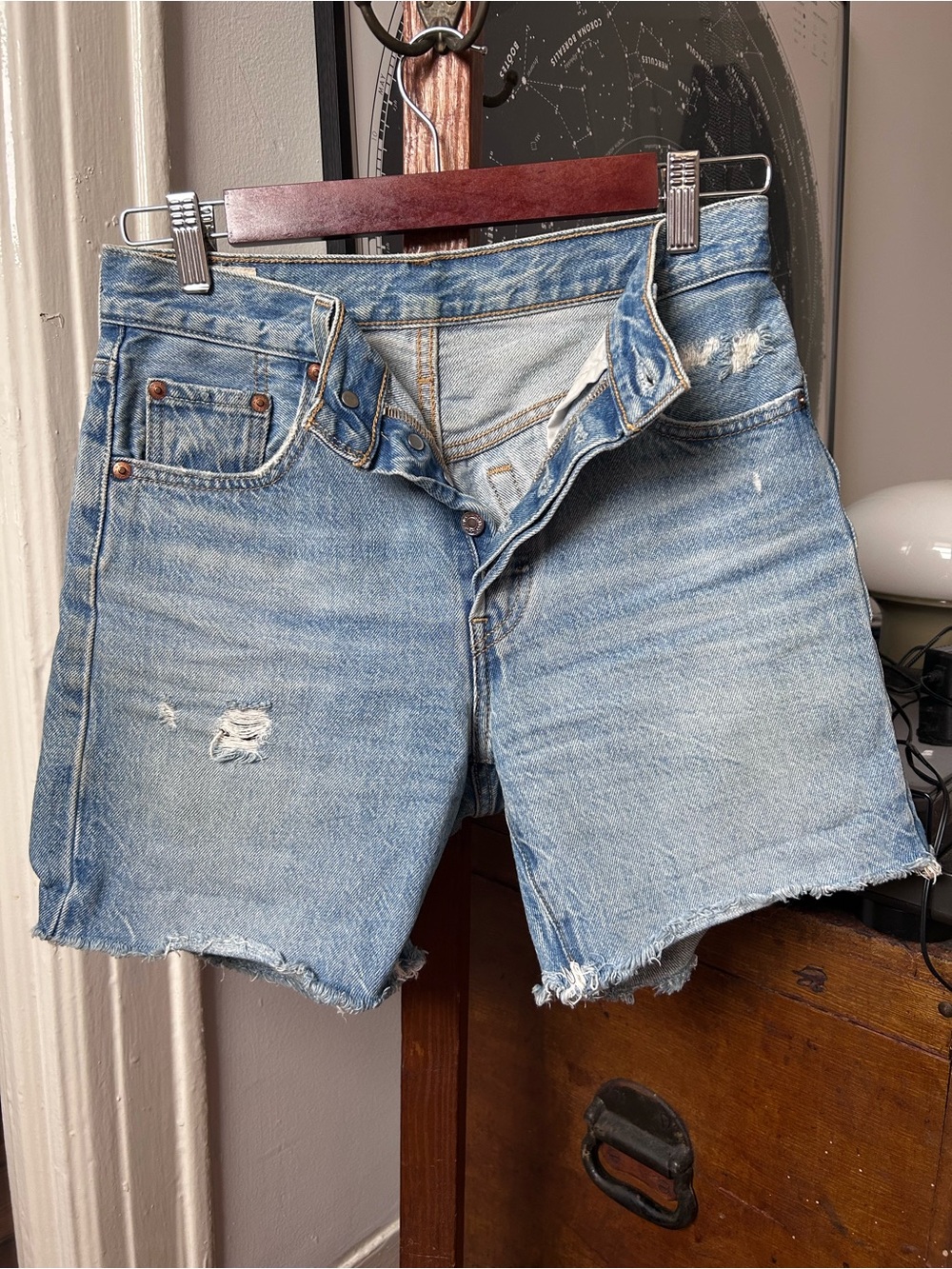 Levi's light blue denim cutoff shorts size 25